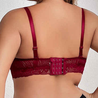 Soutien-gorge push-up à armatures en dentelle grande taille