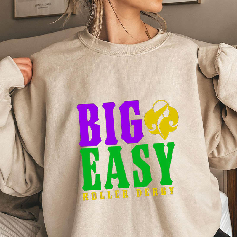 Sweat-shirt Roller Derby grande taille Big Easy - Kaki - 3XL - image 0