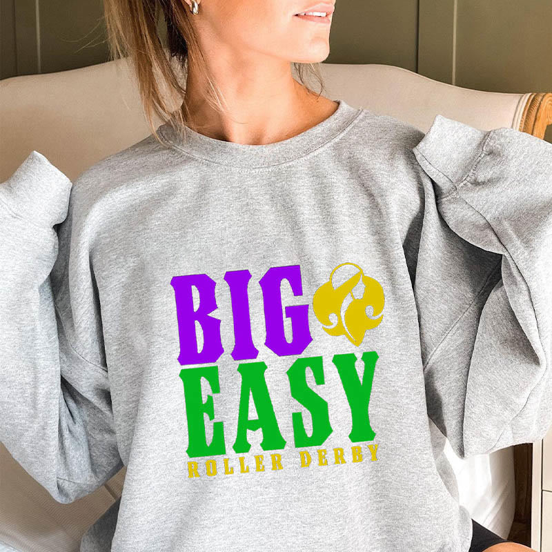 Sweat-shirt Roller Derby grande taille Big Easy - Gris clair - 3XL - image 1