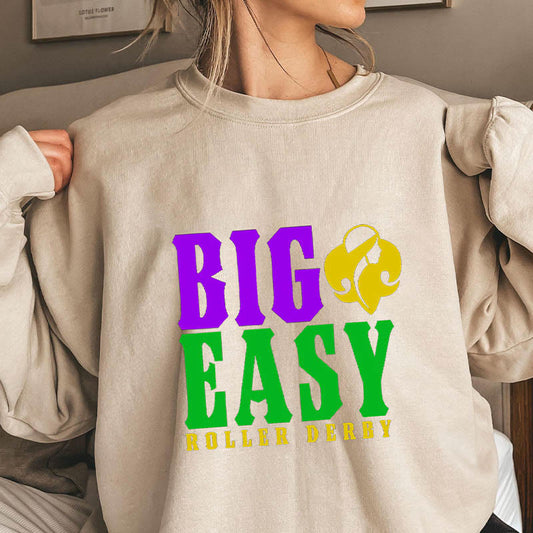 Sweat-shirt Roller Derby grande taille Big Easy - Kaki - 3XL - image 0