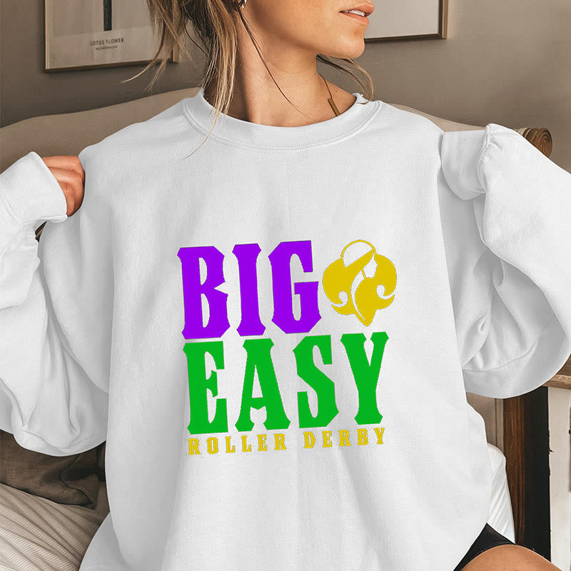 Sweat-shirt Roller Derby grande taille Big Easy - Blanc - 3XL - image 3