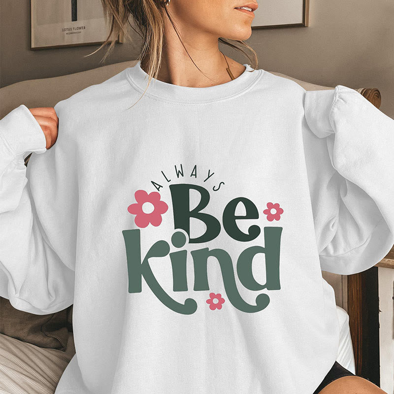 Sweat-shirt grande taille « Soyez toujours gentil » - Blanc - 3XL - image 3