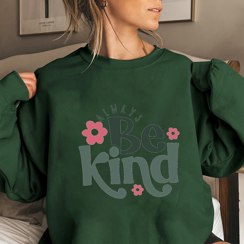 Sweat-shirt grande taille « Soyez toujours gentil » - Vert foncé - 3XL - image 4