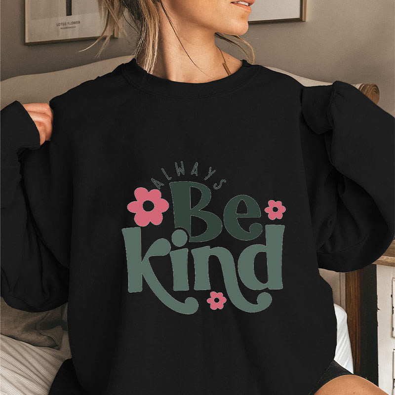 Sweat-shirt grande taille « Soyez toujours gentil » - Noir - 3XL - image 2
