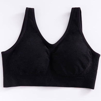 Soutien-gorge sans armatures en soie brillante de couleur unie grande taille