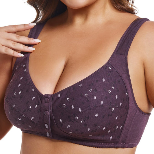 Soutien-gorge sans armatures à fermeture frontale grande taille