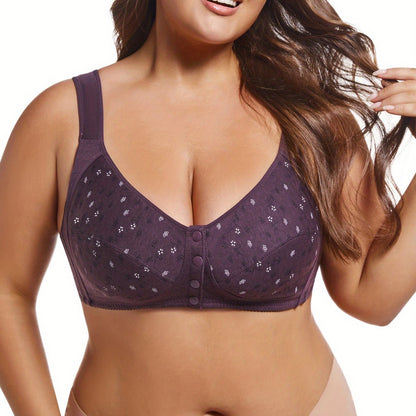 Soutien-gorge sans armatures à fermeture frontale grande taille