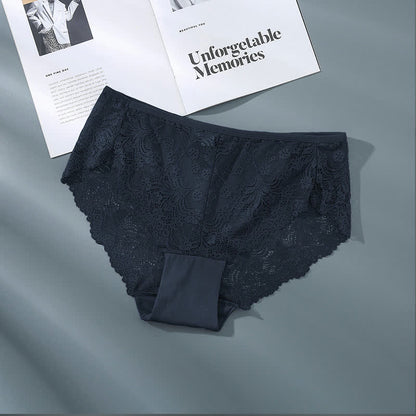 Culottes sexy taille haute en dentelle semi-transparente grande taille (lot de 3)