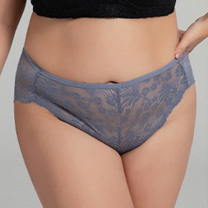 Culottes sexy taille haute en dentelle semi-transparente grande taille (lot de 3)