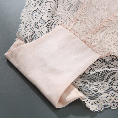 Culottes sexy taille haute en dentelle semi-transparente grande taille (lot de 3)