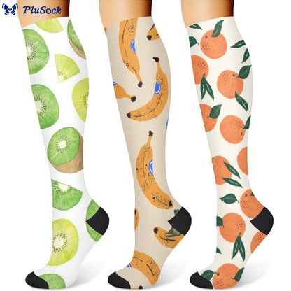 Chaussettes de compression Kiwi, banane et orange (3 paires) - image 1