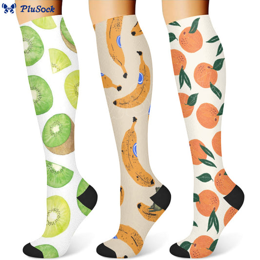 Chaussettes de compression Kiwi, banane et orange (3 paires) - image 1