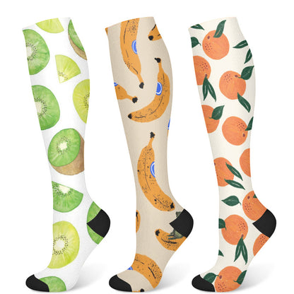 Chaussettes de compression Kiwi, banane et orange (3 paires) - Multicolore - S/M - image 8