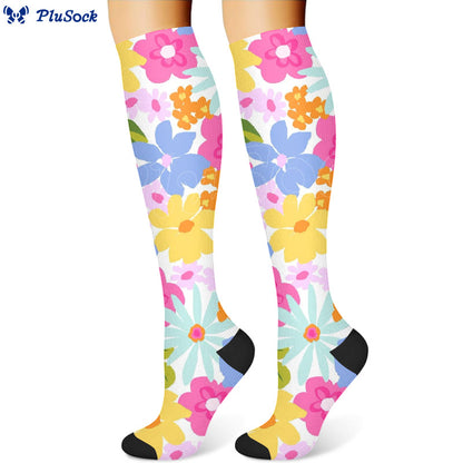 Chaussettes de compression à fleurs (3 paires) - image 2