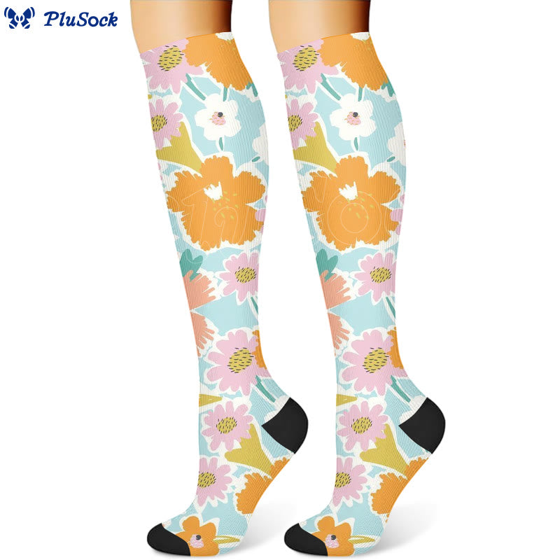 Chaussettes de compression à fleurs (3 paires) - image 3