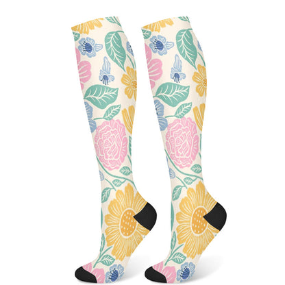 Chaussettes de compression à fleurs (3 paires) - A (1 paire) - S/M - image 7