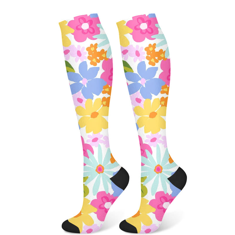 Chaussettes de compression à fleurs (3 paires) - B (1 paire) - S/M - image 6