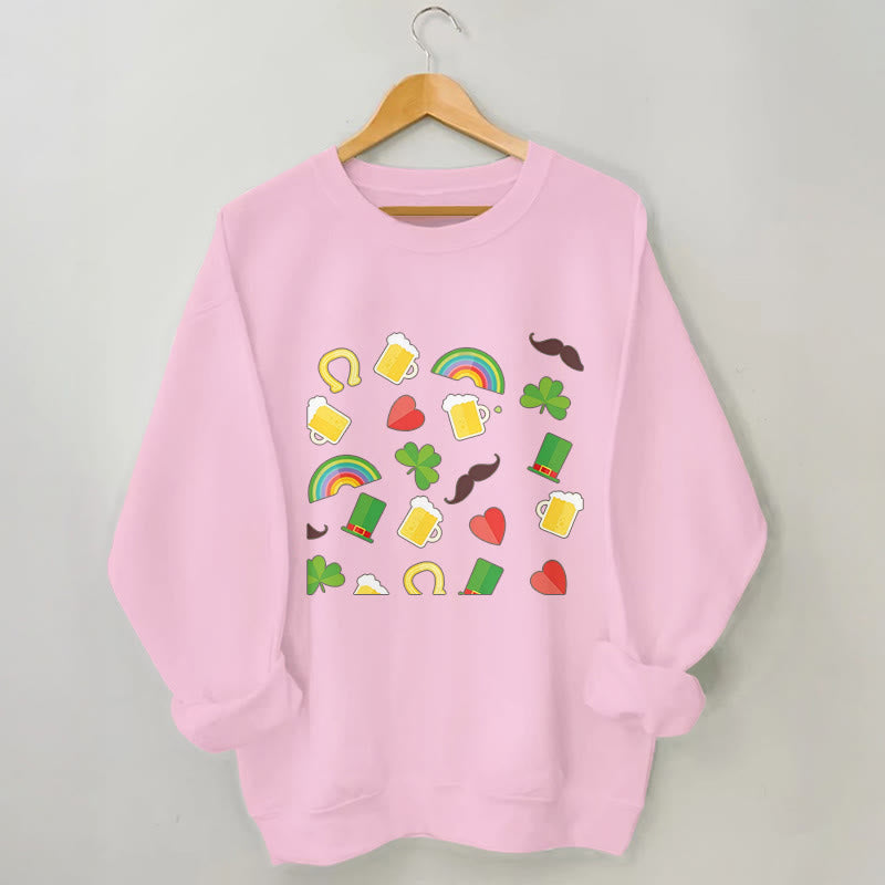 Sweat-shirt à bière arc-en-ciel grande taille - Rose - 3XL - image 4
