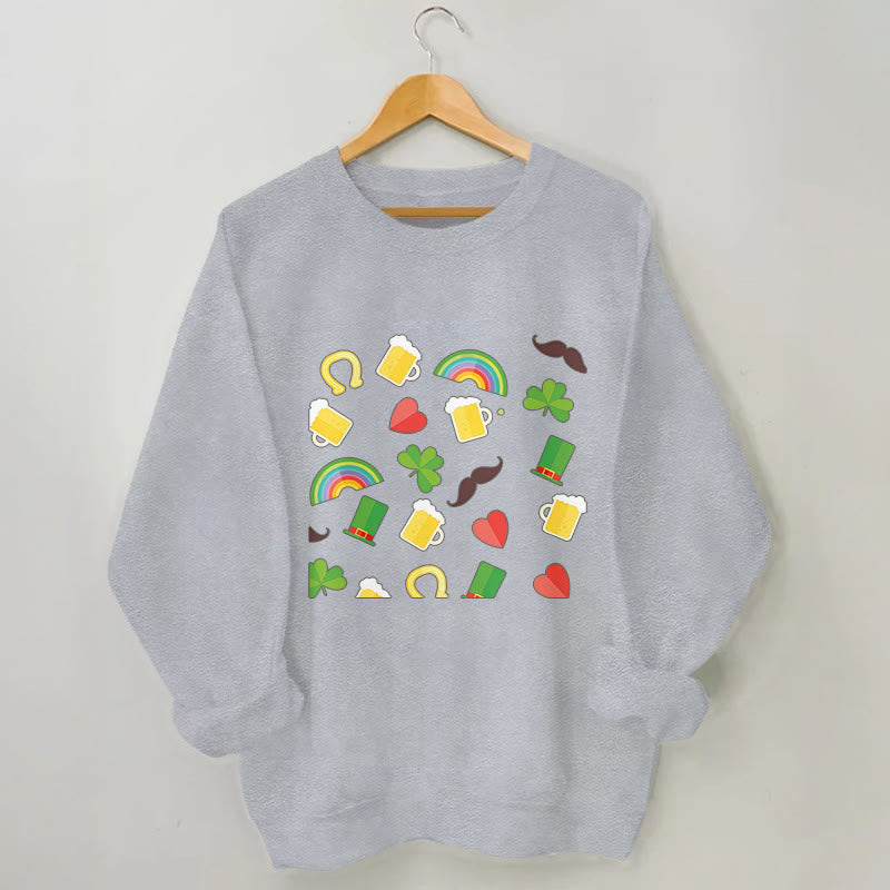 Sweat-shirt à bière arc-en-ciel grande taille - Gris - 3XL - image 1