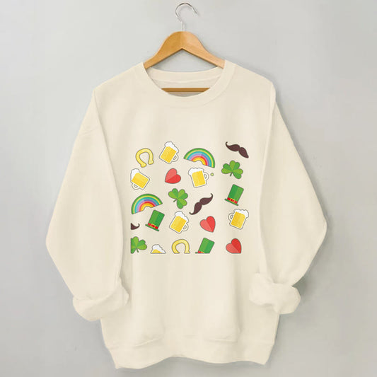 Sweat-shirt à bière arc-en-ciel grande taille - Abricot - 3XL - image 0