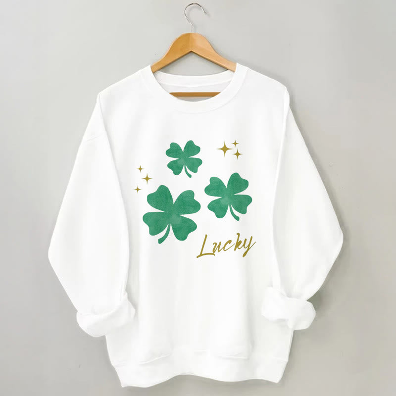 Sweat-shirt trèfle à quatre feuilles grande taille - Blanc - 3XL - image 3