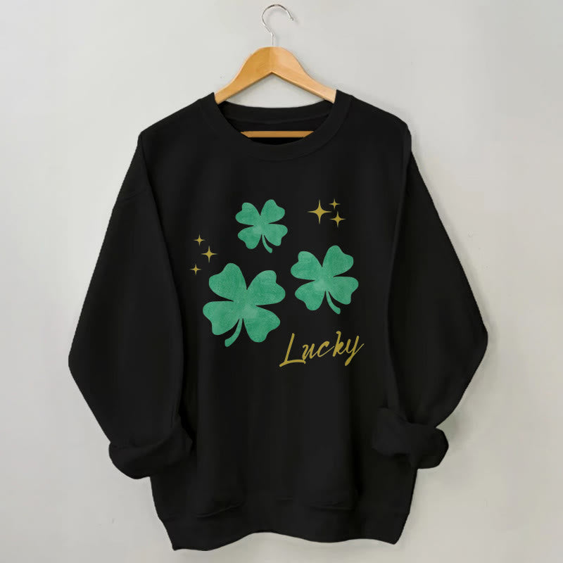 Sweat-shirt trèfle à quatre feuilles grande taille - Noir - 3XL - image 2