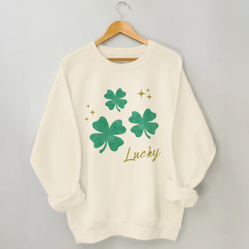 Sweat-shirt trèfle à quatre feuilles grande taille - Abricot - 3XL - image 0