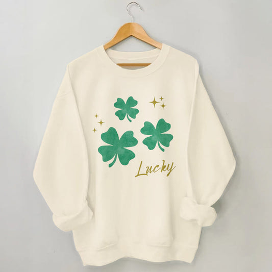 Sweat-shirt trèfle à quatre feuilles grande taille - Abricot - 3XL - image 0