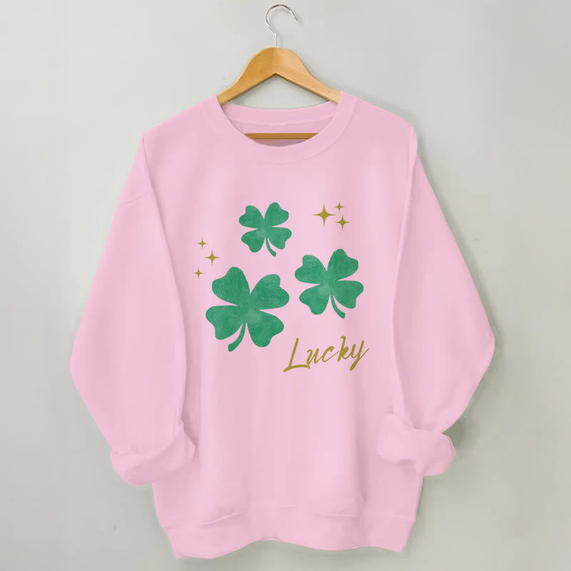 Sweat-shirt trèfle à quatre feuilles grande taille - Rose - 3XL - image 4