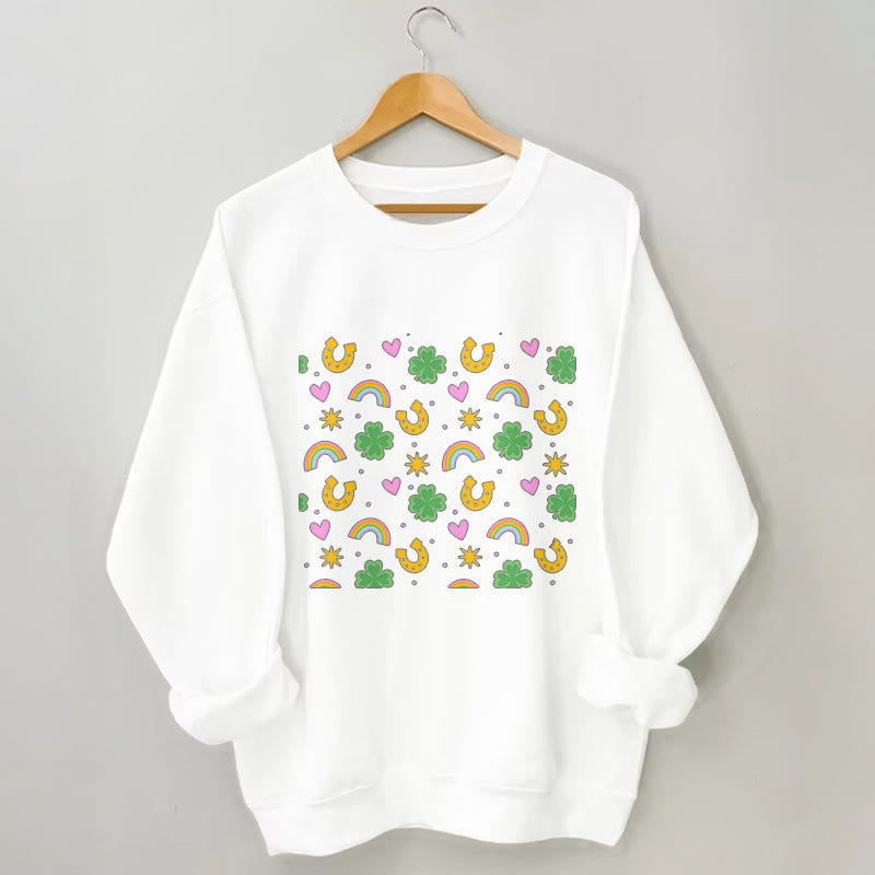 Sweat-shirt rose à cœur grande taille - Blanc - 3XL - image 4