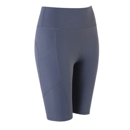 Short de yoga taille haute push-up avec poches latérales - Gris - 4XL - image 5