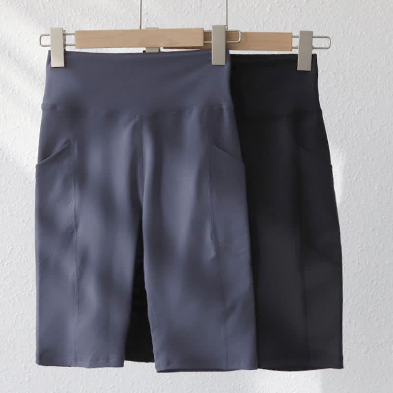 Short de yoga taille haute push-up avec poches latérales - image 4