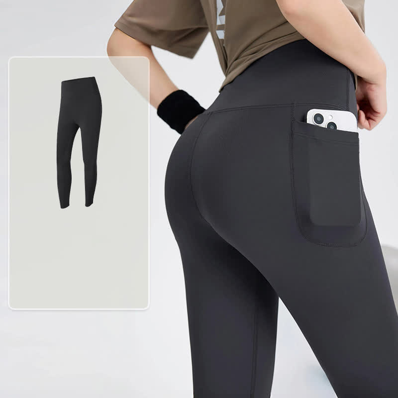 Legging de yoga grande taille à taille haute et coutures en maille - Noir - 4XL - image 8