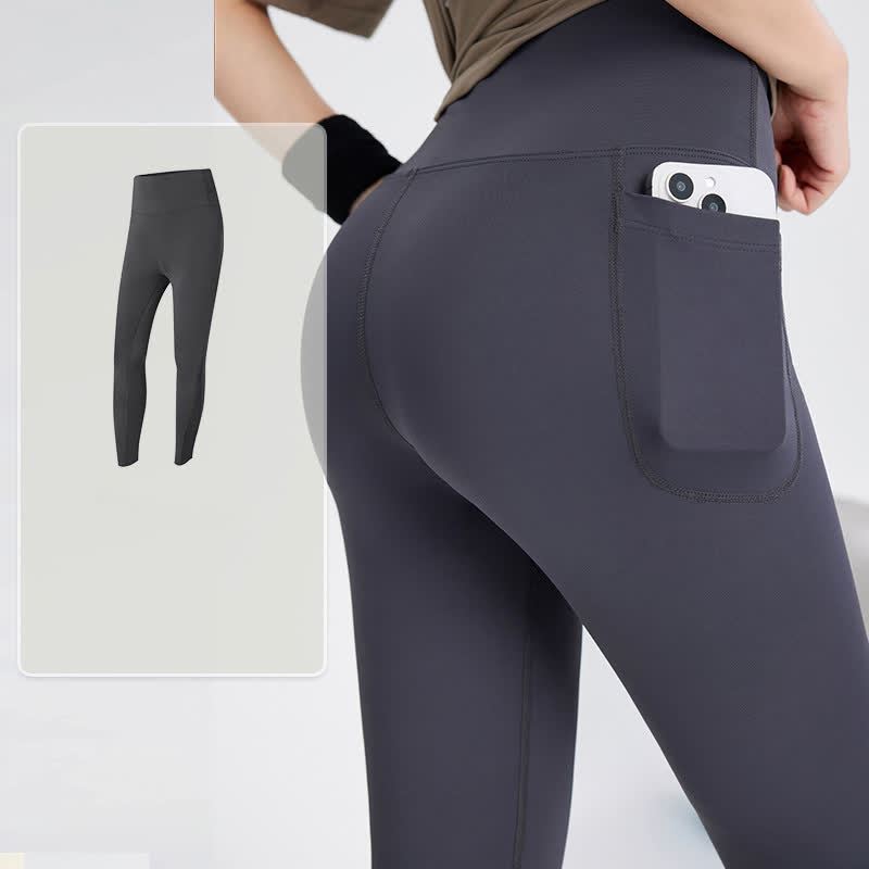 Legging de yoga grande taille à taille haute et coutures en maille - Gris - 4XL - image 3