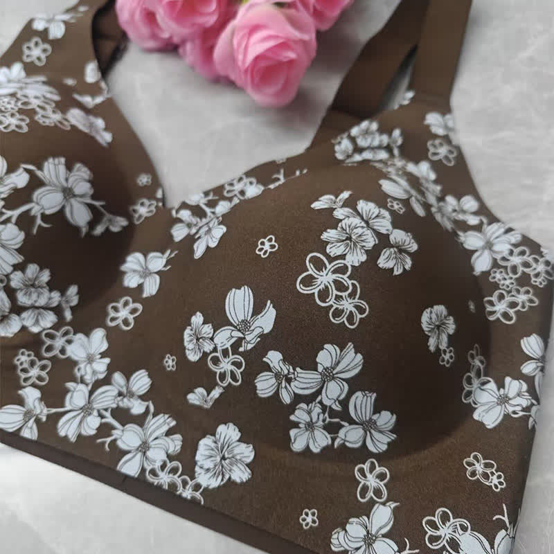 Soutien-gorge push-up sans armatures grande taille à imprimé floral léopard - image 10