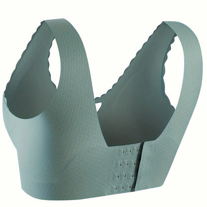 Soutien-gorge push-up sans armatures à bords ondulés et sans coutures grande taille
