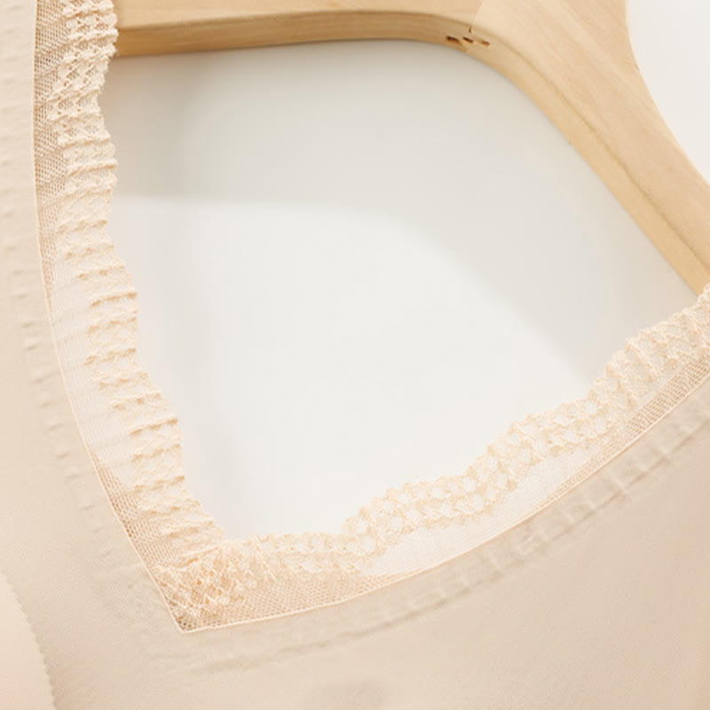 Débardeur rembourré sans armatures à col en dentelle grande taille