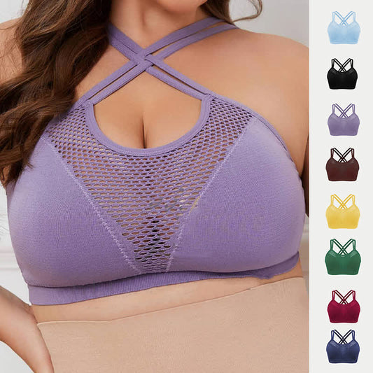 Soutien-gorge sexy sans armatures grande taille, sans coutures et creux