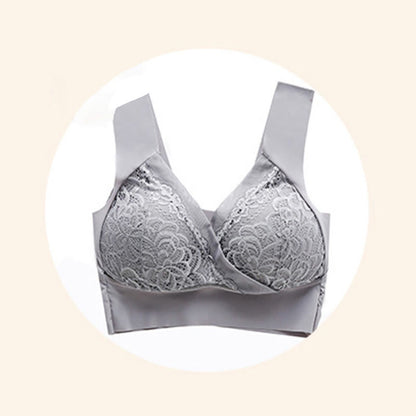 Soutien-gorge sans armatures en dentelle grande taille sans coutures