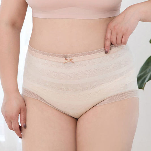 Culotte grande taille avec nœud en dentelle (lot de 3)