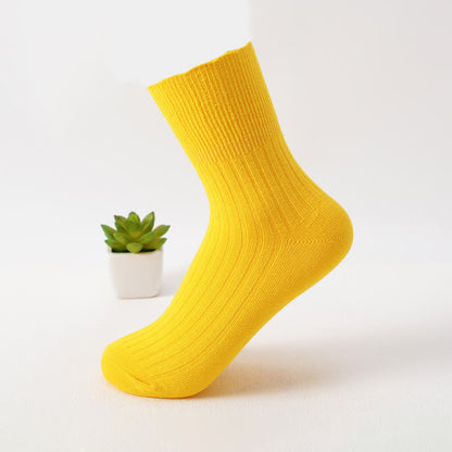 Chaussettes en coton doux (8 paires) - Jaune - EU37-40 (US4-7) - image 6