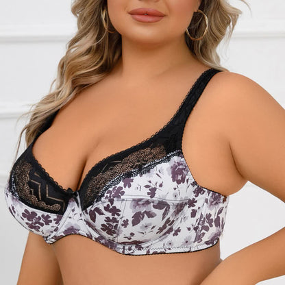 Soutien-gorge push-up ultra fin à armatures et motif floral