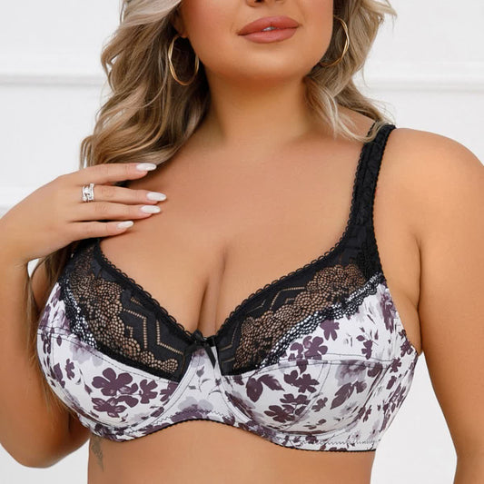 Soutien-gorge push-up ultra fin à armatures et motif floral