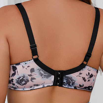 Soutien-gorge push-up ultra fin à armatures et motif floral