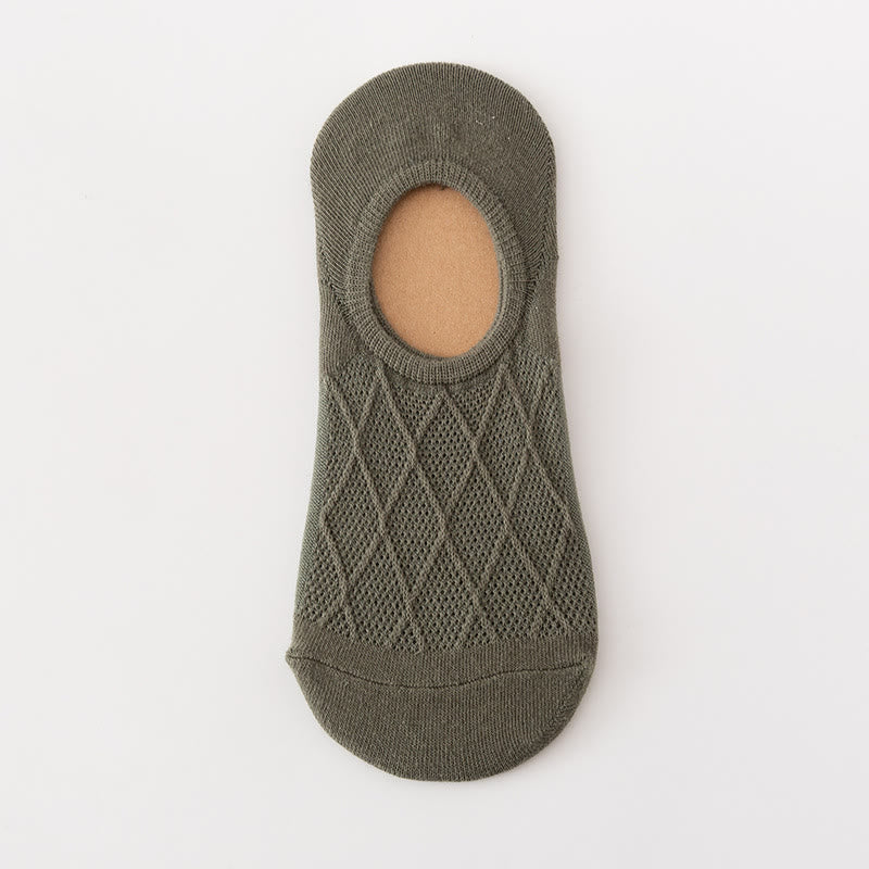 Chaussettes invisibles en maille douce (5 paires) - Vert foncé - EU39-44 (US6-10) - image 5