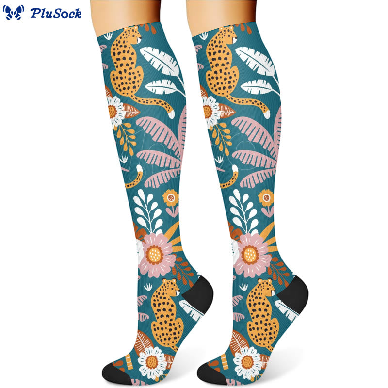 Chaussettes de compression motif guépard (3 paires) - image 2