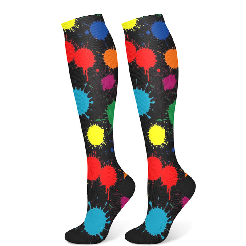 Chaussettes de compression à pois graffitis (3 paires)