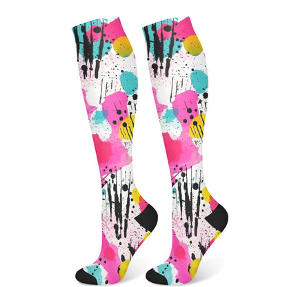 Chaussettes de compression à pois graffitis (3 paires)
