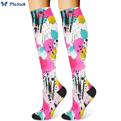 Chaussettes de compression à pois graffitis (3 paires)