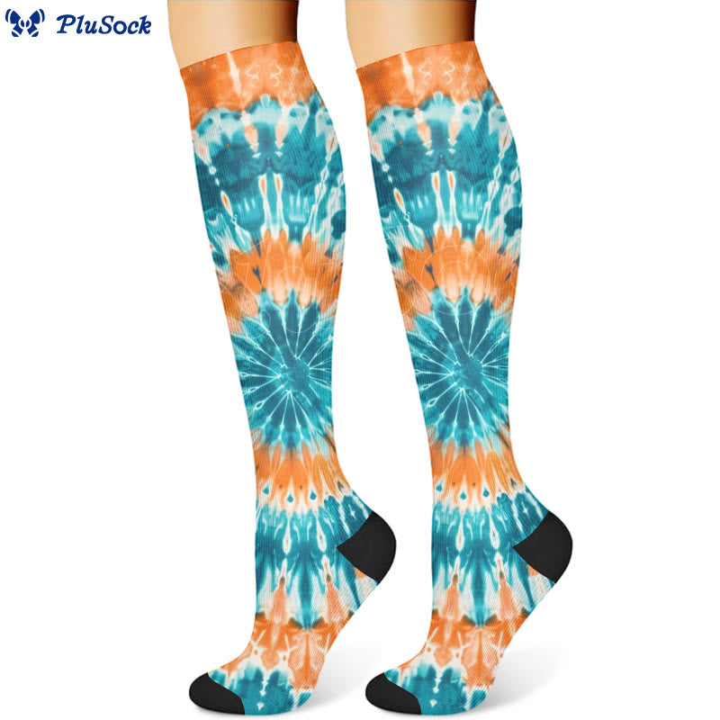 Chaussettes de compression uniques tie-dye (3 paires)